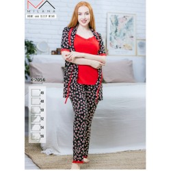 Піжама 3-ка жіноча, бавовна 6 шт (46-56 р) MuK_X-7056
