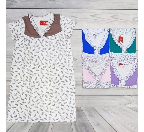 Нічна сорочка жіноча, бавовна 5 шт (58-66 р) MuK_303b