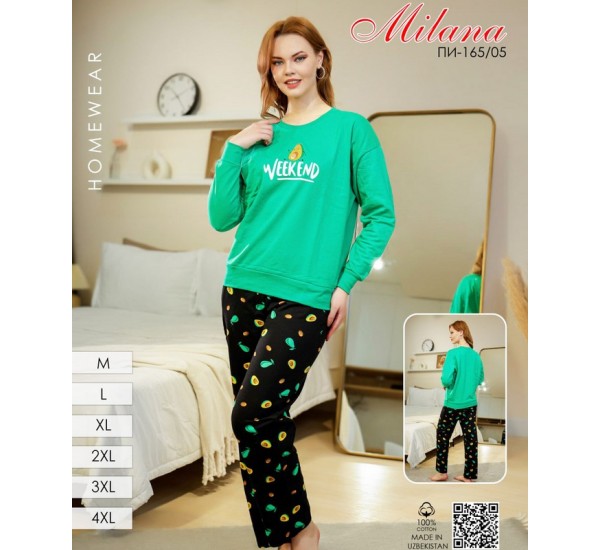 Пижама женская, начёс 6 шт (46-56 р) MuK_165/05