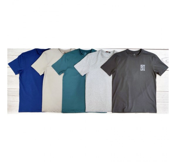 Футболка чоловіча, бавовна/стрейч 5 шт (48-56 р) MuK_55104g