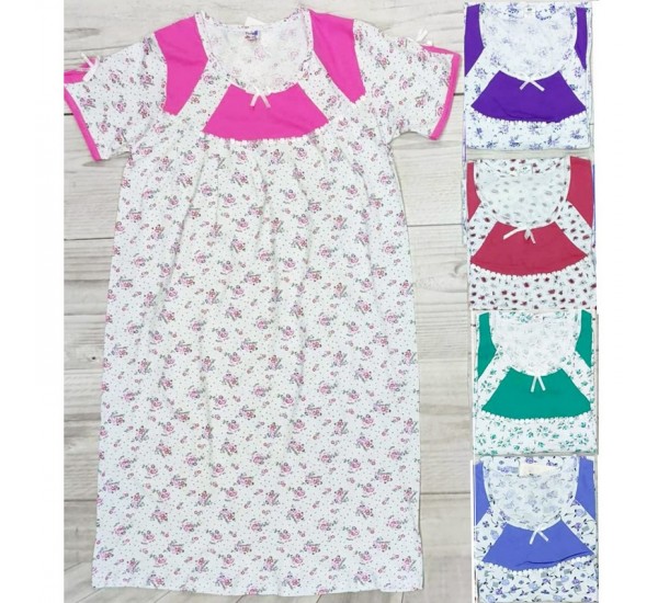 Нічна сорочка жіноча, коттон 5 шт (48-58 р) MuK_1018