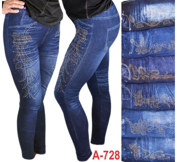 Лосіни жіночі, малюнок MIX 6 шт (46-52 р) стрейч-коттон NvS_A-728