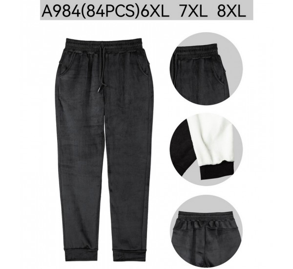 Штани жіночі 6 шт (6-8XL) мікровельвет/фліс PaH_A984