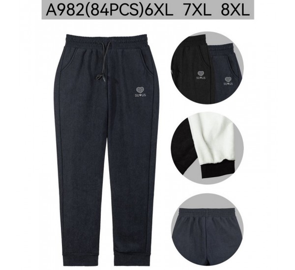 Штани жіночі 6 шт (6-8XL) фліс PaH_A982