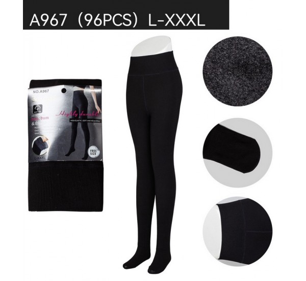 Лосини жіночі 12 шт (L-3XL) рубчик/хутро PaH_A967