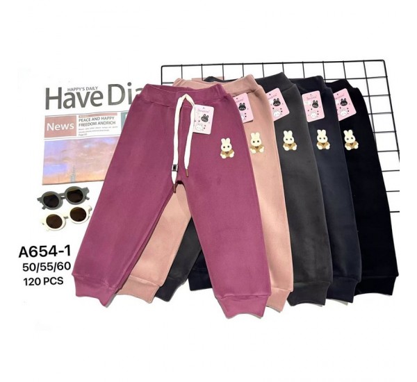 Спорт штаны детские 12 шт (50-60 см) велюр/мех PaH_A654-1