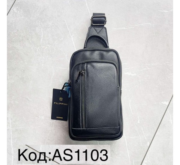 Сумка-слінг чоловіча, шкіра, 1 шт, RoM_AS1103