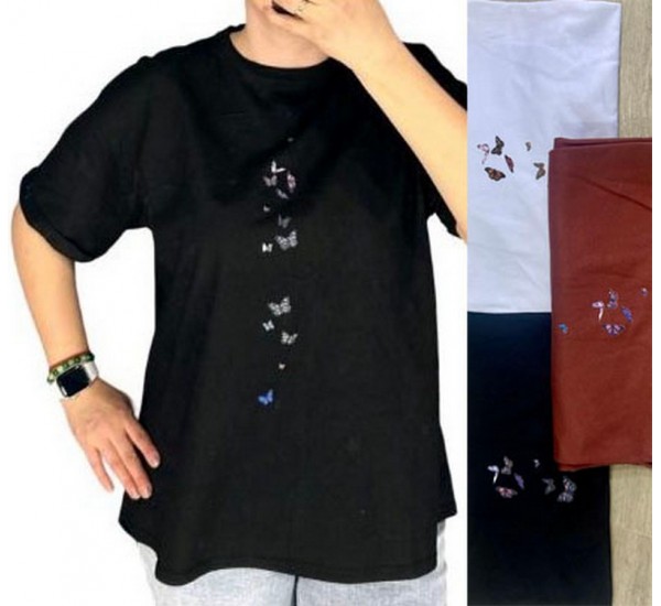 Футболка женская Батал, коттон 3 шт (52-56 р) RZ4492_54009