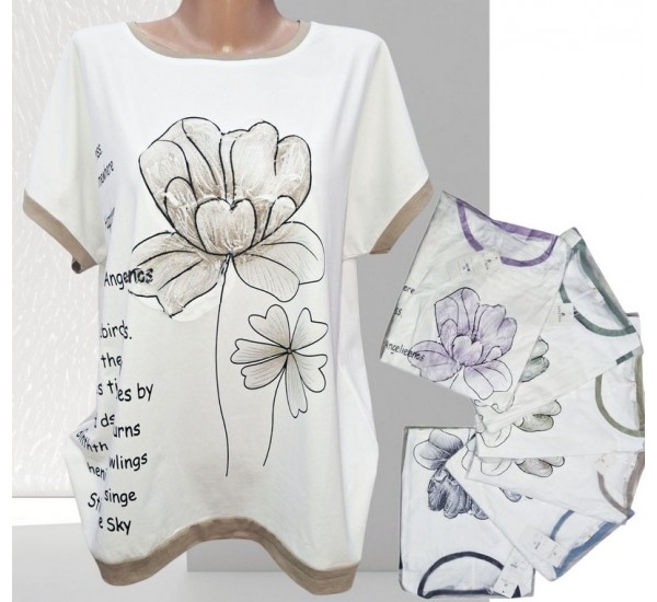 Футболка жіноча, коттон 4 шт (48-56 р) RZ4492_25024