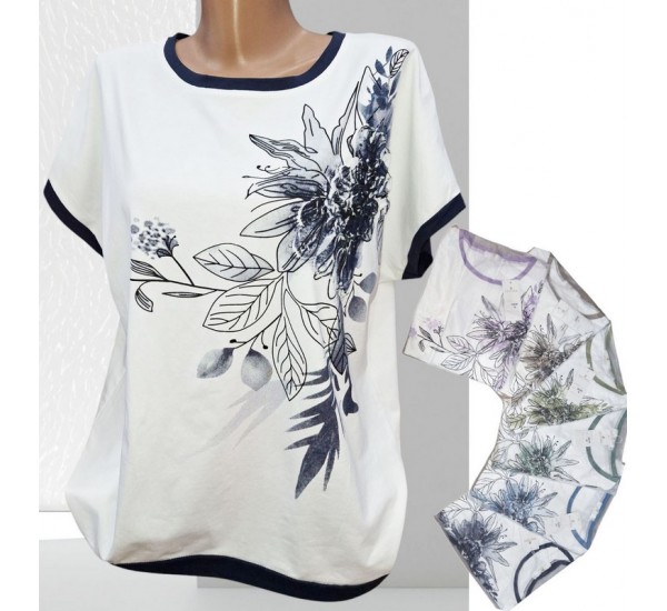 Футболка жіноча, коттон 4 шт (48-56 р) RZ4492_25020