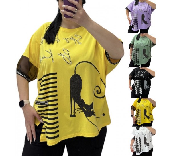 Футболка жіноча Батал, коттон 3 шт (52-56 р) RZ4492_25317b