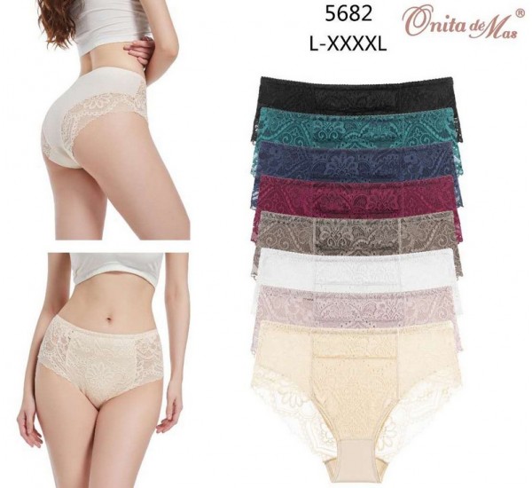 Трусы женские, гипюр 6 шт (L-4XL) RZ3542_5682