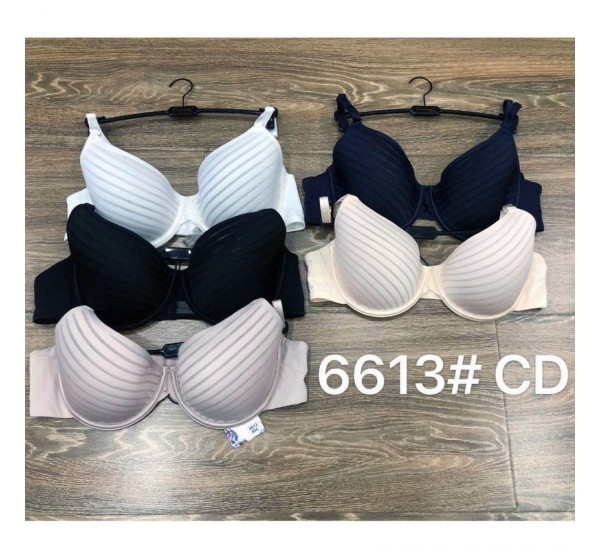 Бюстгальтер жіночий, поліестер 6 шт (80-95 D) RZ3542_6613D