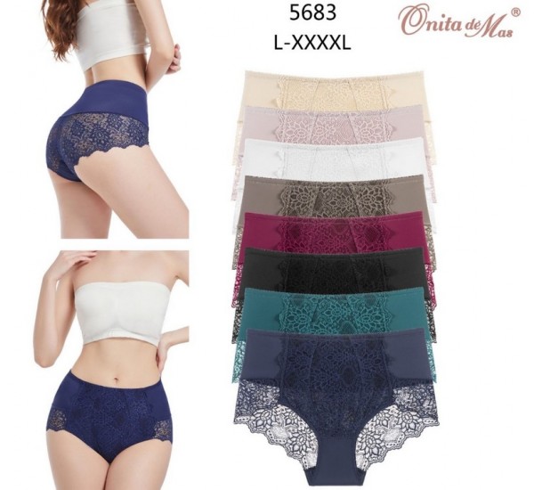 Трусы женские, гипюр 6 шт (L-4XL) RZ3542_5683