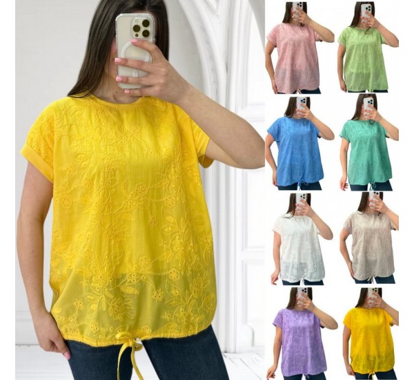 Футболка женская, прошва-коттон 4 шт (48-54 р) RZ4492_25042