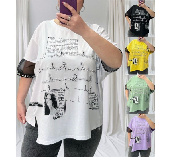 Футболка жіноча супер-Батал, коттон 3 шт (52-56 р) RZ4492_25316