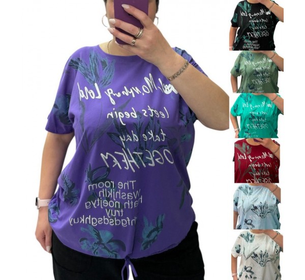 Футболка жіноча супер Батал, коттон 3 шт (54-64 р) RZ4492_25083