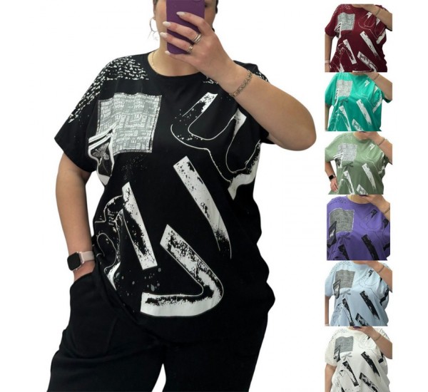 Футболка жіноча супер Батал, коттон 3 шт (54-64 р) RZ4492_25082