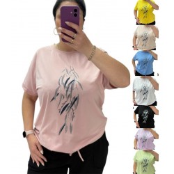 Футболка жіноча Батал, коттон 5 шт (52-56 р) RZ4492_25041