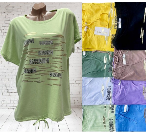 Футболка женская, коттон 3 шт (52-56 р) RZ4492_25307