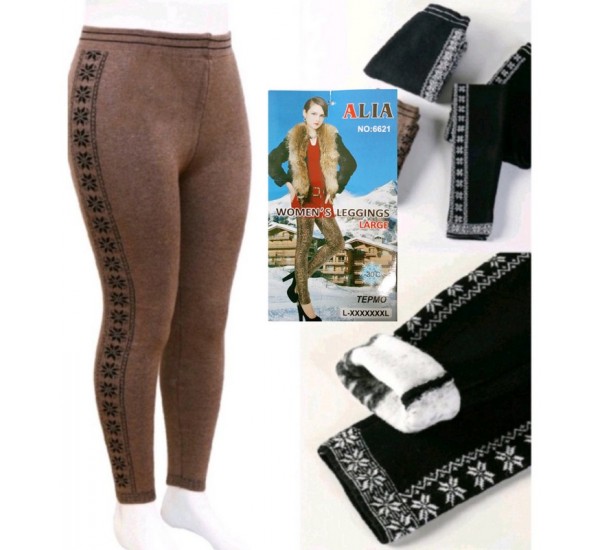 Лосины бесшовные женские, мех 6 шт (54-60 р) SeM_6621