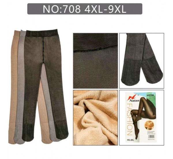 Колготы женские, мех 6 шт (48-52 р) SeM_708