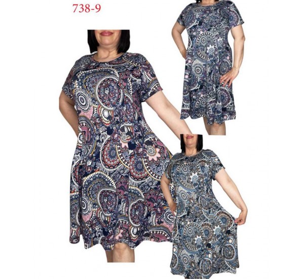 Сукня жіноча, бавовна 5 шт (50-58 р) SeR2152_738-9