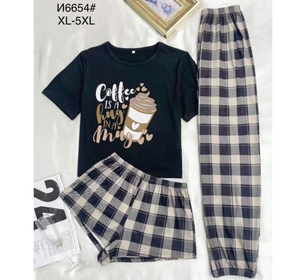 Пижама женская 3-ка, бамбук 5 шт (1-5XL) ZeL1396_N6654