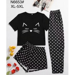 Піжама жіноча 3-ка, бамбук 5 шт (1-5XL) ZeL1396_N6653