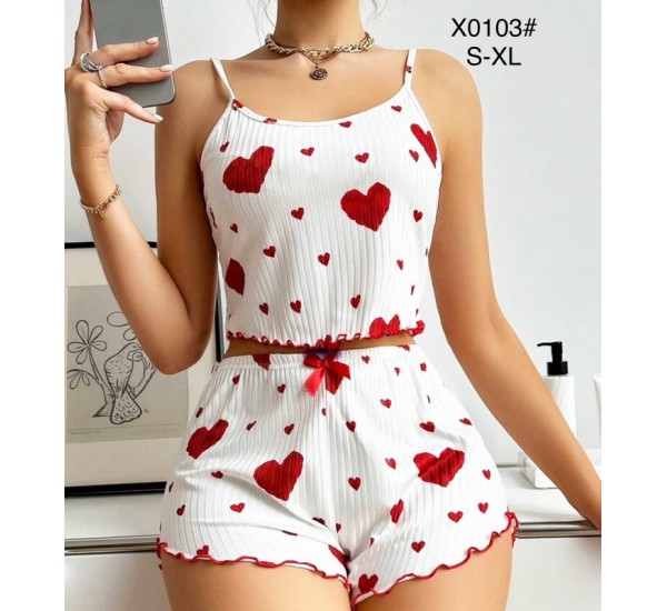 Піжама жіноча, рубчик 4 шт (S-XL) ZeL1396_X0103