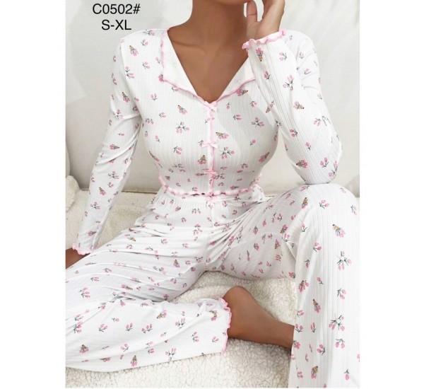 Піжама жіноча, рубчик 4 шт (S-XL) ZeL1396_C0502