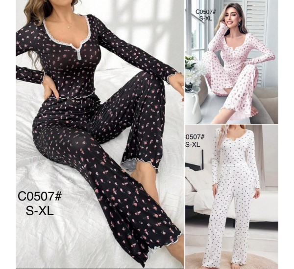 Піжама жіноча, рубчик 4 шт (S-XL) ZeL1396_C0507