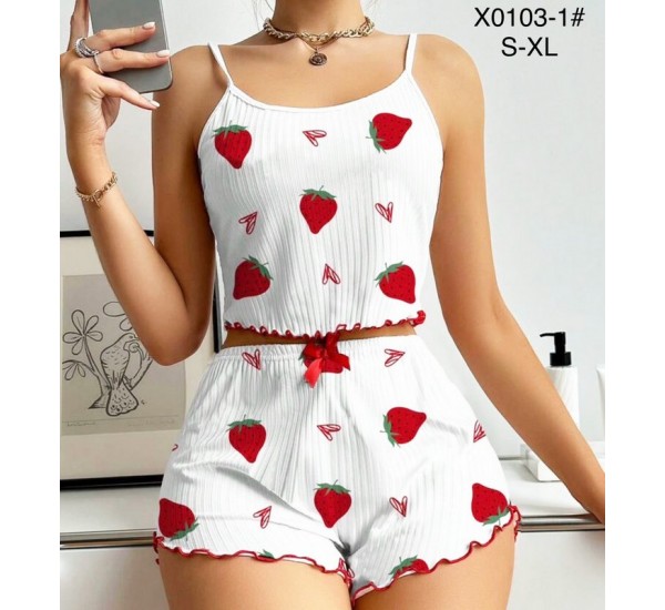 Піжама жіноча, рубчик 4 шт (S-XL) ZeL1396_X0103-1