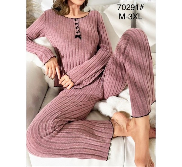 Піжама жіноча, кашемір/рубчик 5 шт (M-3XL) ZeL1396_70291