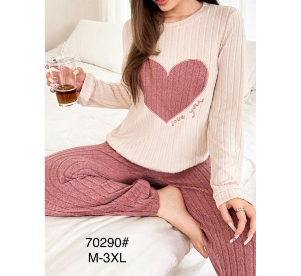 Піжама жіноча, кашемір/рубчик 5 шт (M-3XL) ZeL1396_70290