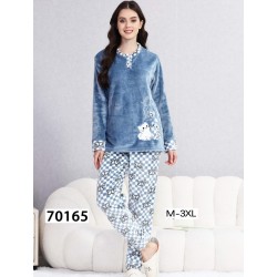 Піжама жіноча, велсофт 5 шт (M-3XL) ZeL1396_70165