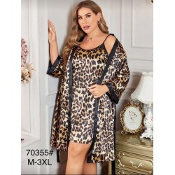 Халат 2-ка жіночий, 5 шт (M-3XL) шовк ZeL1396_70355