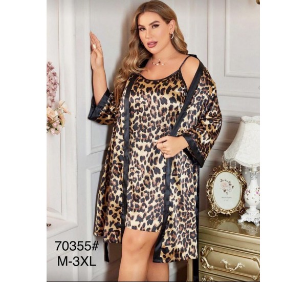 Халат 2-ка жіночий, 5 шт (M-3XL) шовк ZeL1396_70355