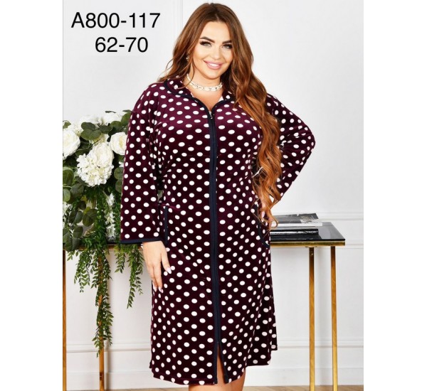 Халат жіночий, велюр 5 шт (62-70 р) ZeL1396_A800-117