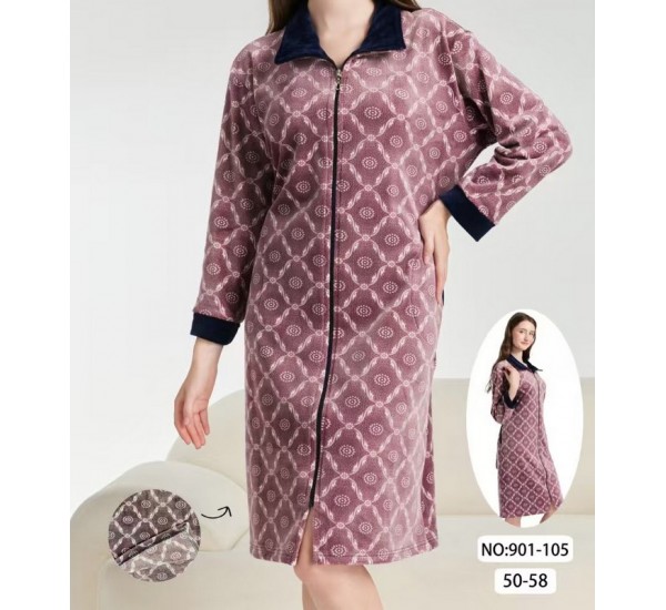 Халат жіночий подвійний велюр 5 шт (50-58 р) ZeL1396_901-105