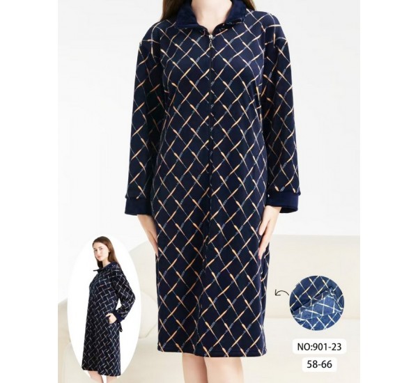 Халат жіночий подвійний велюр 5 шт (58-66 р) ZeL1396_901-23