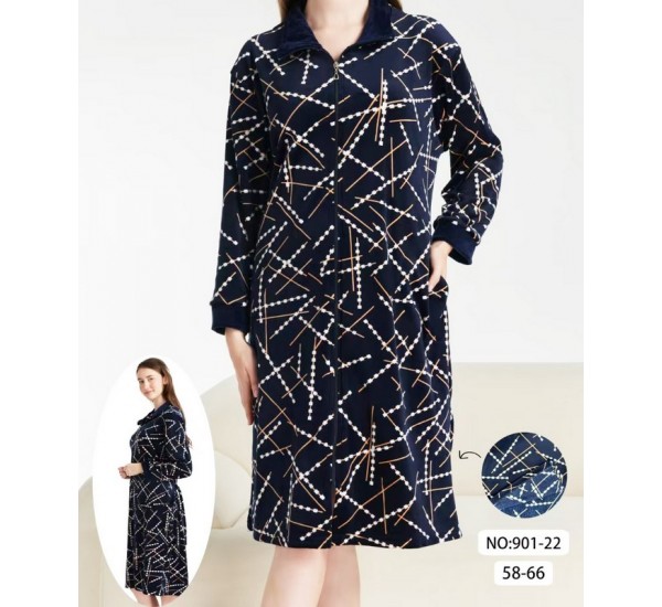 Халат жіночий подвійний велюр 5 шт (58-66 р) ZeL1396_901-22