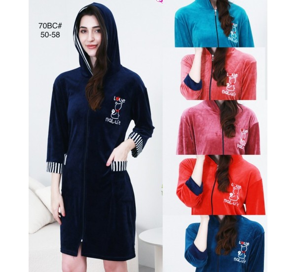 Халат жіночий, велюр 5 шт (50-58 р) ZeL1396_70BC