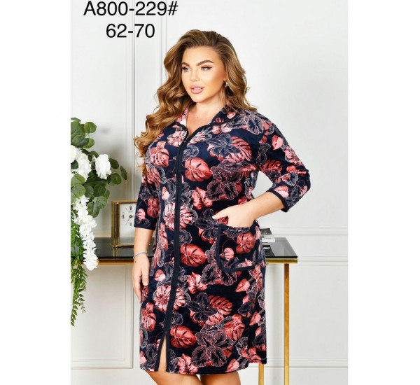 Халат жіночий, велюр 5 шт (62-70 р) ZeL1396_A800-229