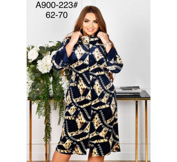 Халат жіночий, велюр 5 шт (62-70 р) ZeL1396_A900-223