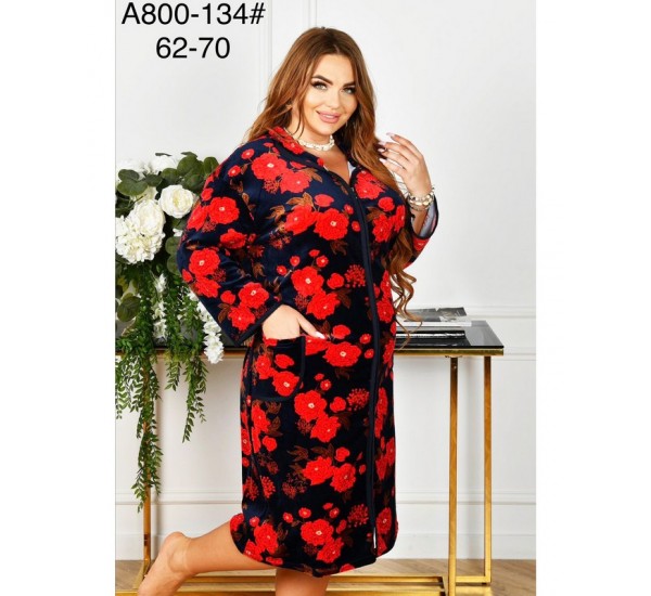 Халат жіночий, велюр 5 шт (62-70 р) ZeL1396_A800-134