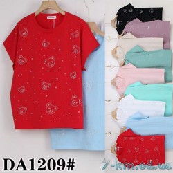 Футболка женская, стрейч/коттон 5 шт (50-62 р) ZeL777_DA1209