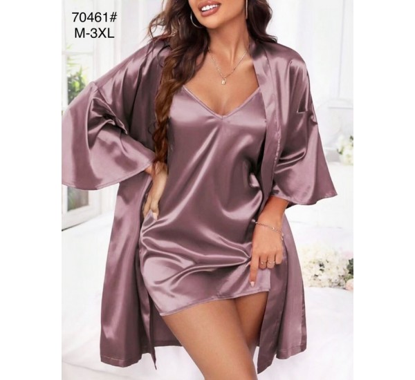 Халат 2-ка женский, 5 шт (M-3XL) шелк ZeL1396_70461b