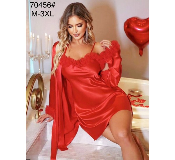 Халат 2-ка женский, 5 шт (M-3XL) шелк ZeL1396_70456a