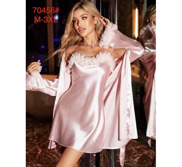 Халат 2-ка женский, 5 шт (M-3XL) шелк ZeL1396_70456b